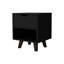 Table de chevet noire avec 1 tiroir et tablette ouverte polyvalente pour la chambre à coucher