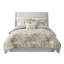 Édredon 7 pièces pour lit très grand avec tissu tissé et jupe de lit décorative moderne à revers gris uni-119106145