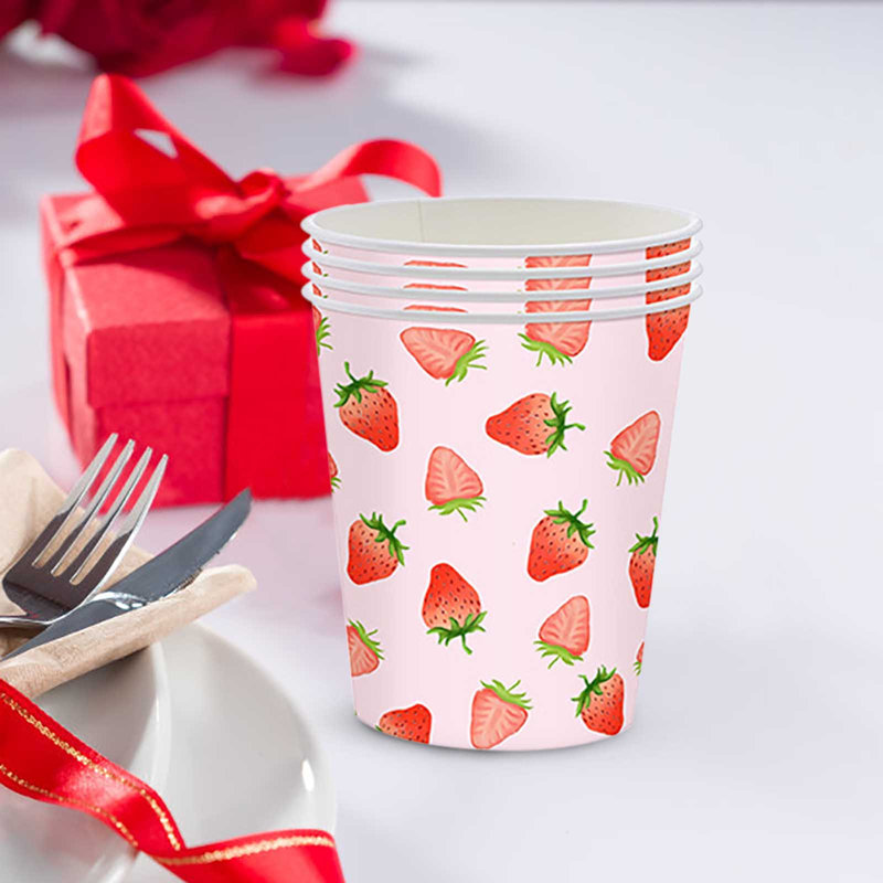 Ensemble de vaisselle jetable Strawberry Party, de profondeur