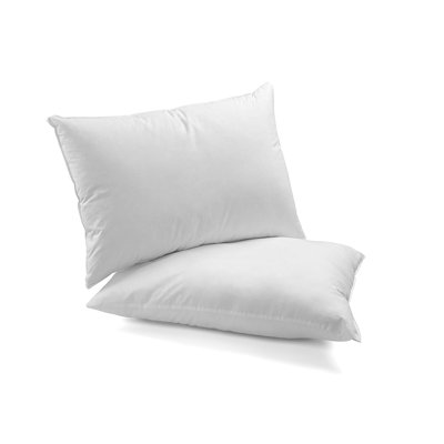 Paquet de 2 coussins en duvet Zahara, 550FP, 75% duvet 25% plumes, housse en coton 400TC, soutien doux