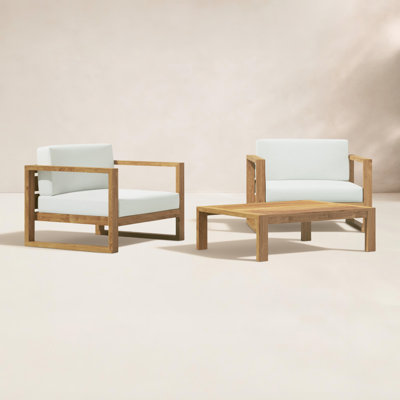 Upland 2-Person Teak Patio Seating Group