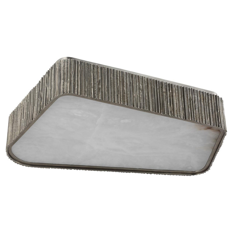 Anne-Marie Barton Fumar 21" Asymmetrical Flush Mount with Alabaster, Ridged Graphite