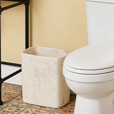 Poubelle de salle de bain, petite poubelle de cuisine, poubelle de salon/chambre, corbeille à papier décorative pour bureau à domicile (pierre jaune)