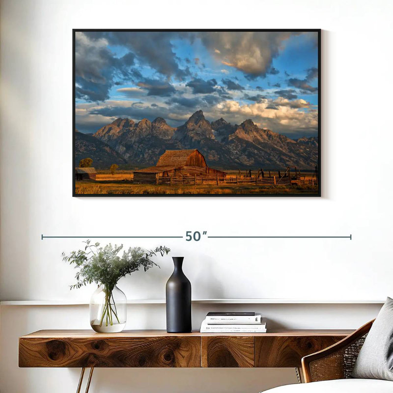 Rustic Wyoming, Cadre flottant noir, 43 po x 29 po