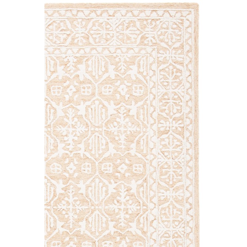 Tapis géométrique en laine et en coton touffeté à la main Pezanetti, Tapis de couloir 2 pi 3 po x 8 pi