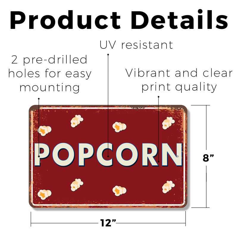 Popcorn Street (paquet de 2) en plastique 8 po x 12 po