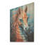 Orange et bleu hippocampe symphonie III - Hippocampe sur bois-541873493
