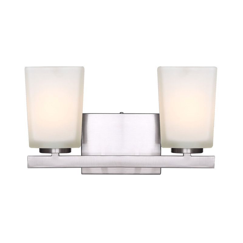 Éclairage pour salle de bain à intensité variable 2 lumières Cartwright, Nickel brossé