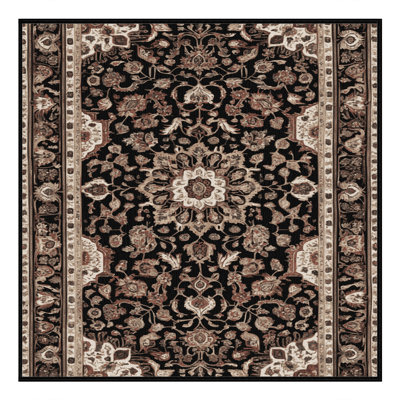Machine Washable Persian Brown Area Rug