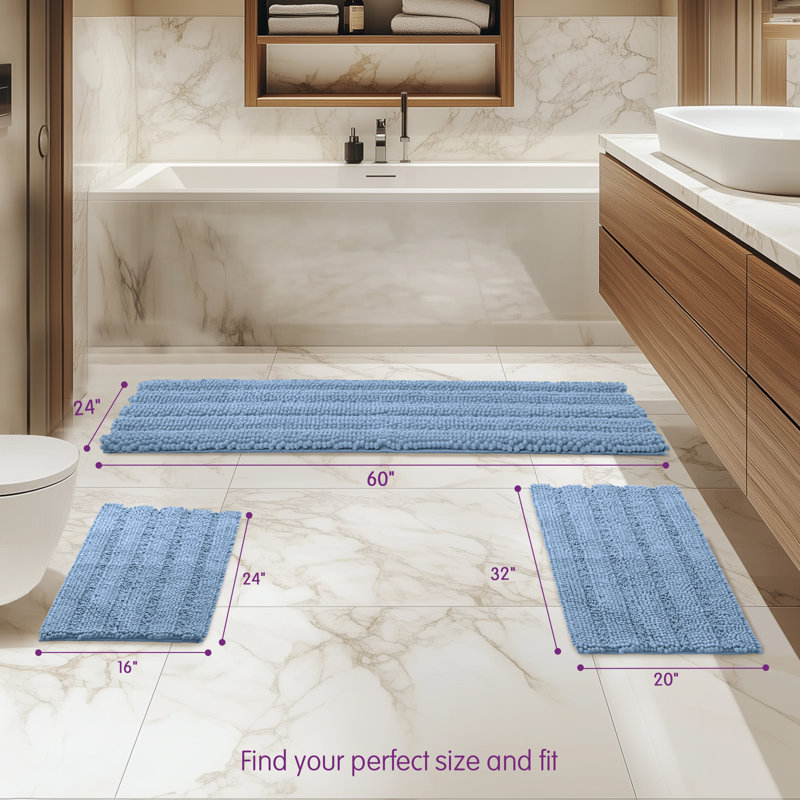 Tapis pour salle de bain Chenault, Simple - L 60 po x l 24 po, Mauve