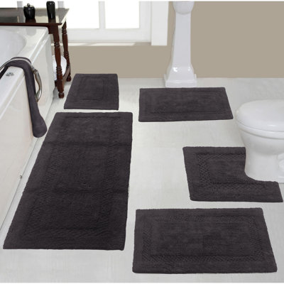 Cressie Classy Absorbent Cotton Soft Non-Reversible Heavy Bath Rug Set