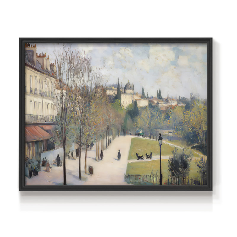 Paysage, série XXX, reproduction encadrée, H 22 po x l 28 po, Noir, noir, noir, noir