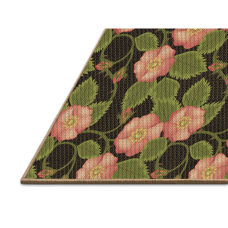 Tapis vert / rose Sayachith, Rectangle 2 pi x 4 pi
