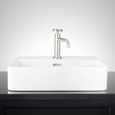 Lavabo vasque rectangulaire en argile réfractaire simple Hibiscus