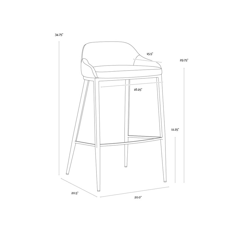 Astra Barstool - Ivanhoe Pine, Bar Stool (29.75" Seat Height), Ivanhoe Pine
