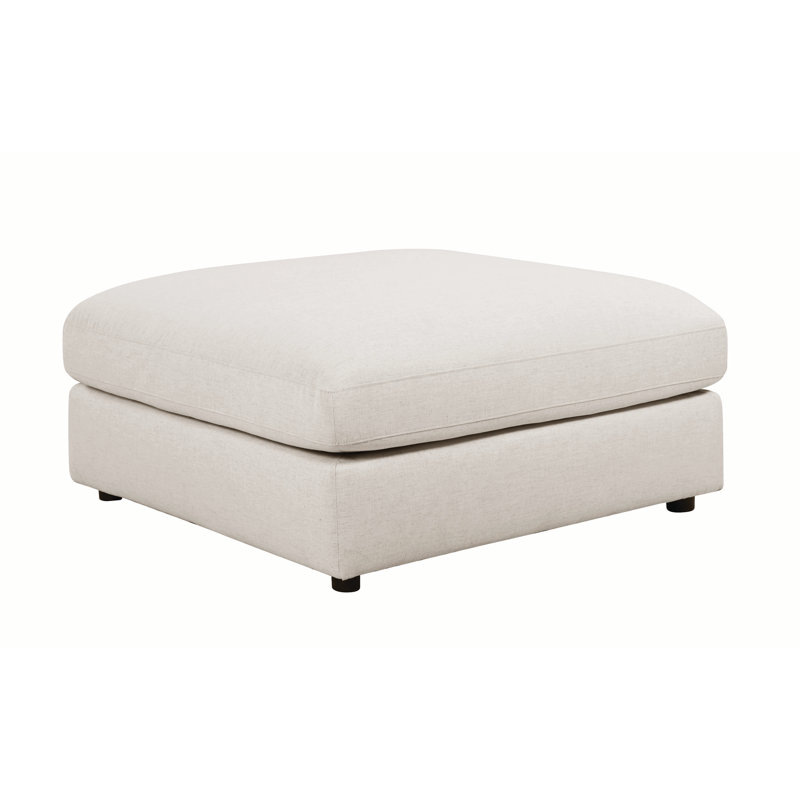 Repose-pieds standard carré de 41 po Eurydice, Mélange de polyester beige