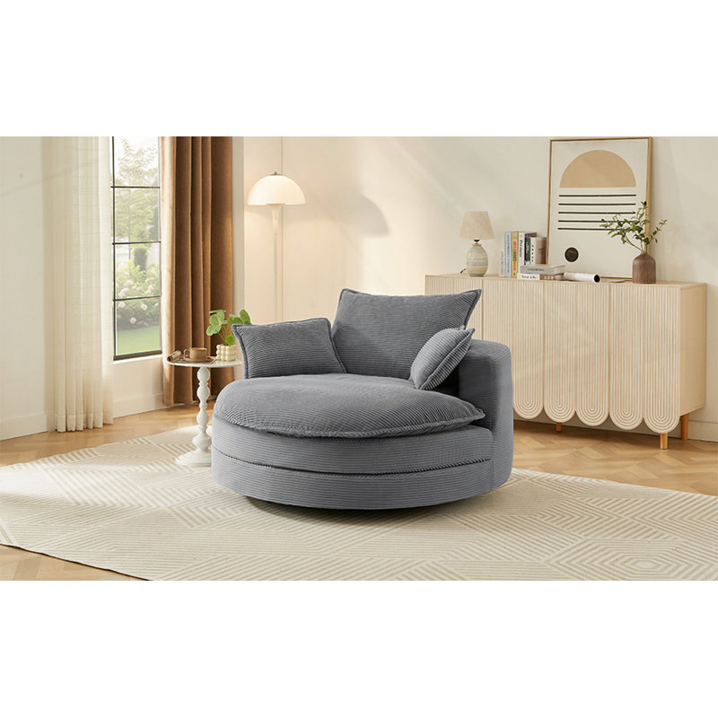 Fauteuil demi-tonneau pivotant, Gris