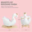 Cheval à bascule - Swan Plush Ride on Jouets avec siège et poignées - Cheval à bascule en bois pour enfants de 18 mois et plus - Jouets pour bébé de Happy Trails (Blanc)