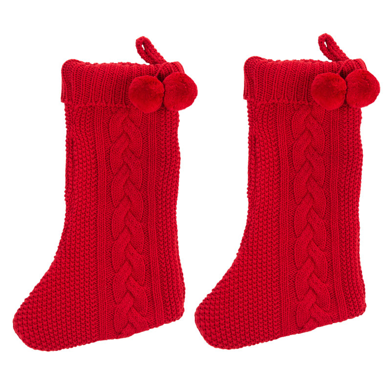 Bas de Noël noix de muscade, Rouge