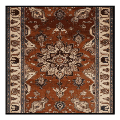 Machine Washable Persian Brown Area Rug