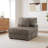 Upholstered Light Brown Faux Rabbit Fur Flannel Armless Chair with Pillow Back, Single Chair Module Part For Sectional Sofa-1643568159