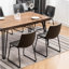 Industrial 7 Dining , Antique Grey - Rectangular Table, 6 Strong Chairs, Metal Legs, Tabletop With Brown Wood Grain , Faux Leather Chair Cushions Table And Firm Legs For Stability, Pattern, Seating