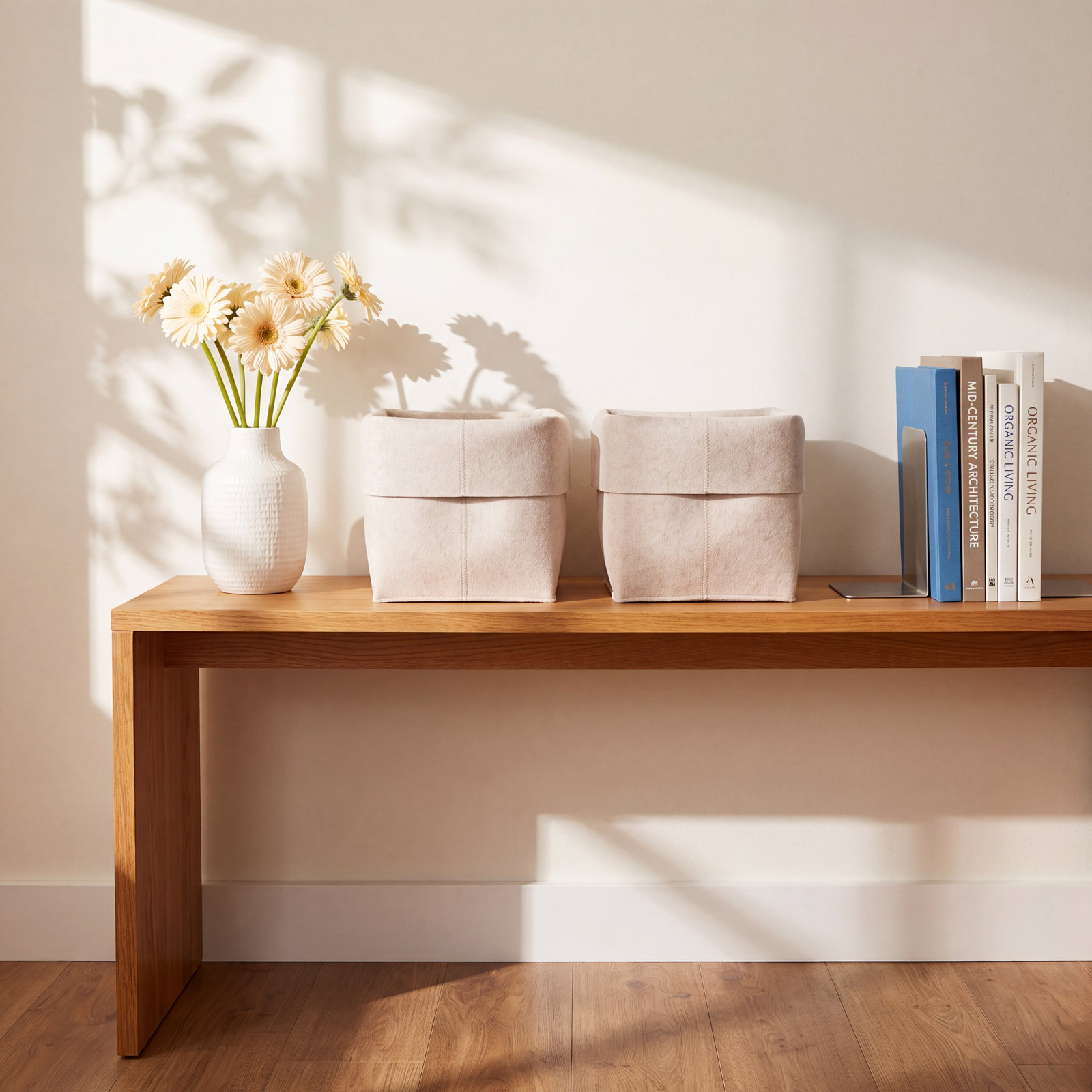 Flex Felt Wool Storage Bin, Beige
