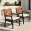 Ensemble de 2 fauteuils de salle à manger d'extérieur en PEHD avec coussin All-Weather