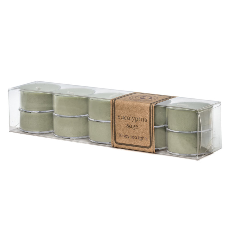 Eucalyptus Sage Scented Tealight Candle with Plastic Holder