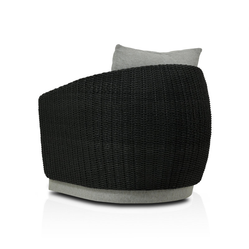 Maven Outdoor Swivel Lounge Chair, Black, Stone Gray