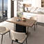 Table de salle à manger extensible de style bois vieilli, 160 - 200 cm, noire, pouvant accueillir 6 à 10 personnes, table au look élégant, pouvant accueillir