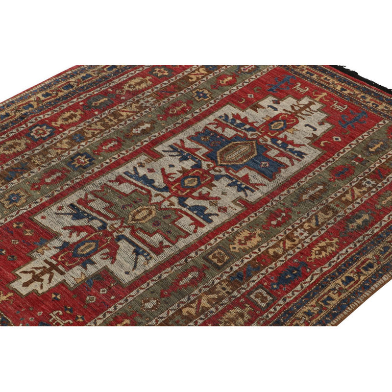 Burano Hand Knotted Wool Geometric Area Rug, Rectangle 10' x 14'