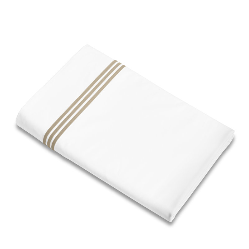 Platinum Flat Sheet, King Flat Sheet, White/Taupe