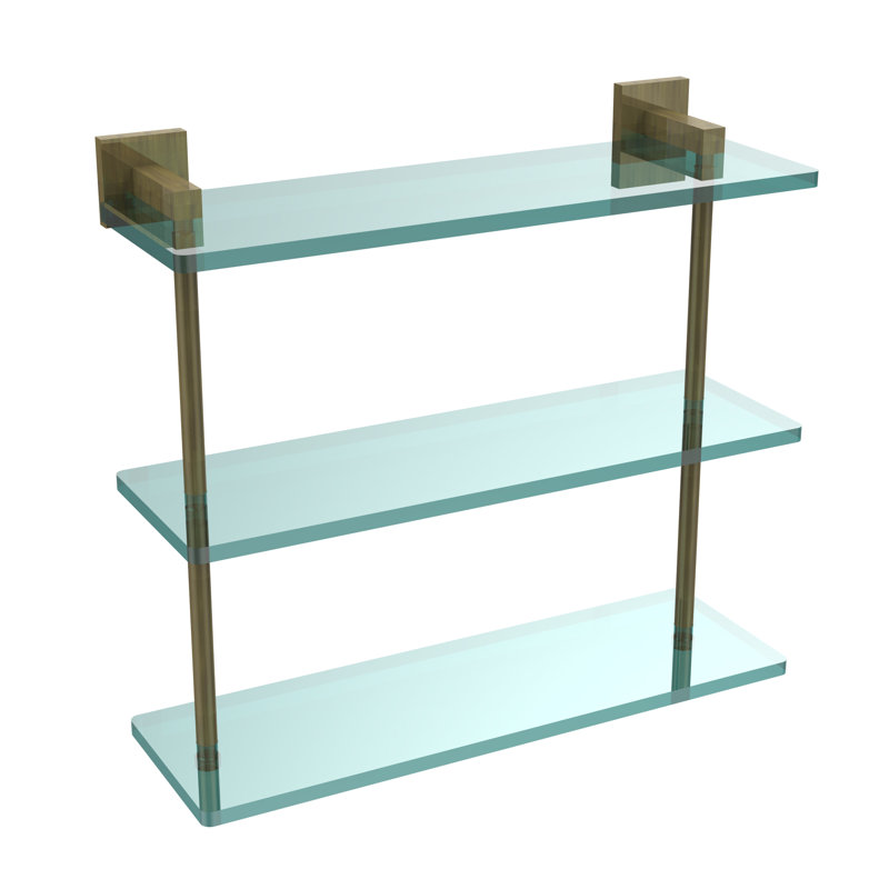 Haranu 3 Piece Tiered Shelf, Antique Brass