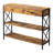 39.37in Side Frame Double X Cross with Single Large Drawer Particle Board Iron Frame Vintage Brown Panel Black Frame Entryway Table