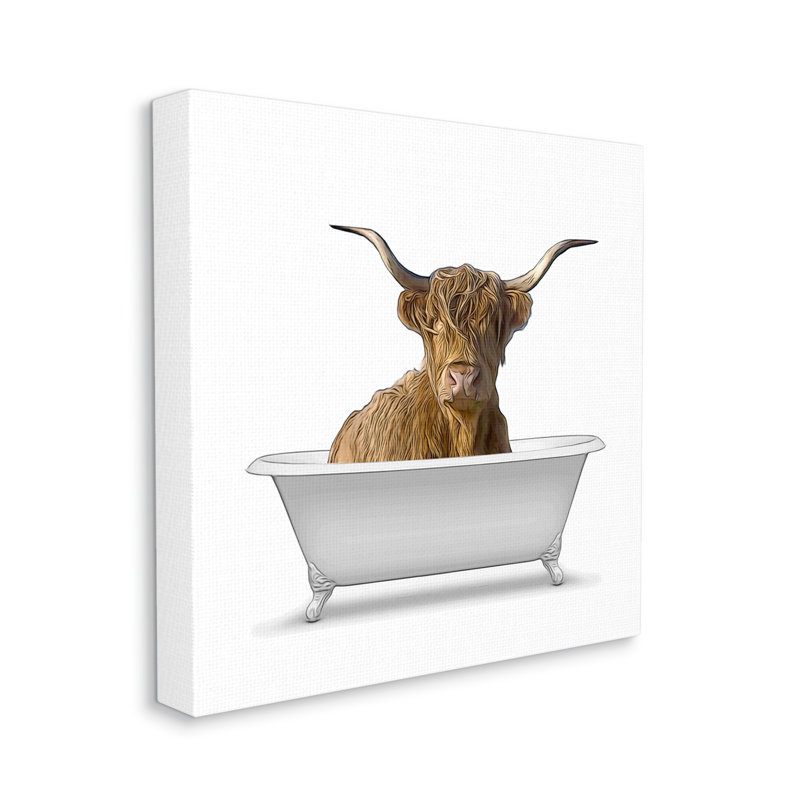 Baignoire à bovins Longhorn, conception de ferme mignonne minimaliste par Annalisa Latella, Toile tendue