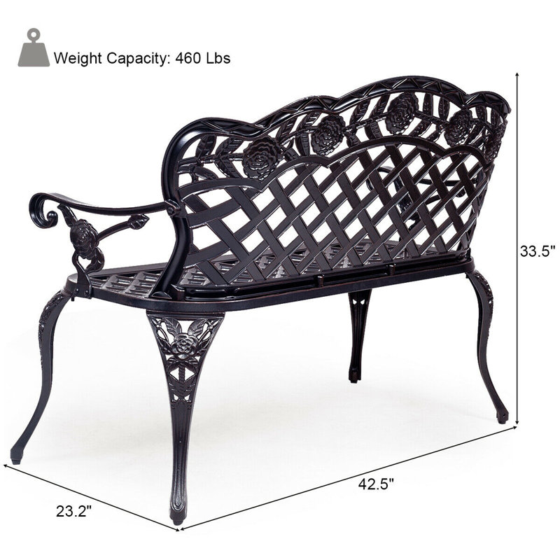 Banc de jardin en fonte d’aluminium Shirebrook