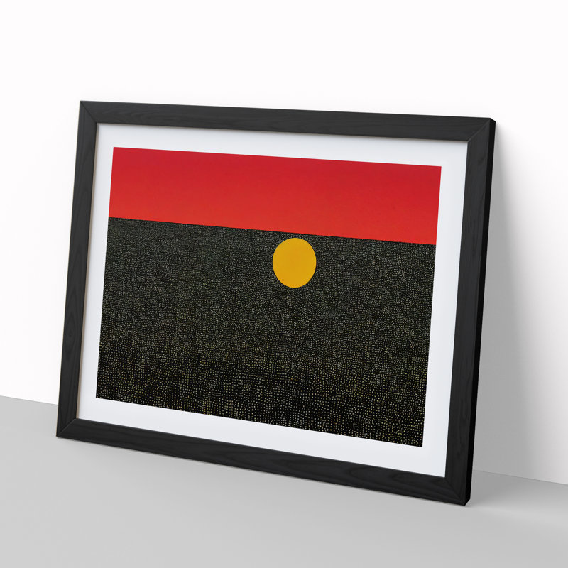 Abstract Sunset Sun Vol.9 - Framed Print, Black, 46cm H x 64cm W x 2cm D