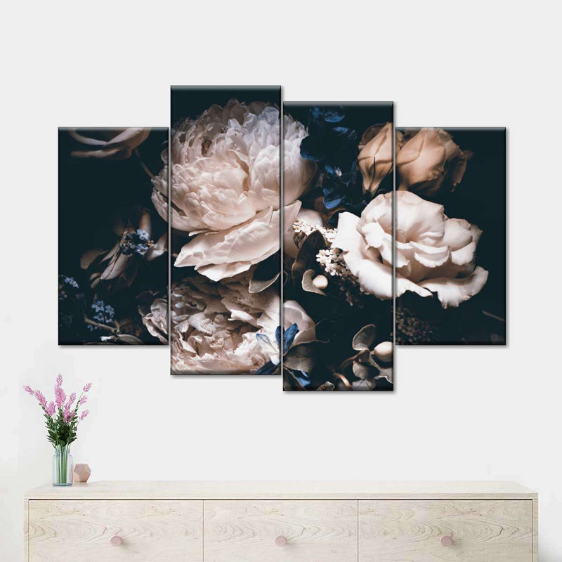 Exquisite Peonies Wall Art Multi Piece Canvas Print, H 22 po x l 36 po x P 1 po