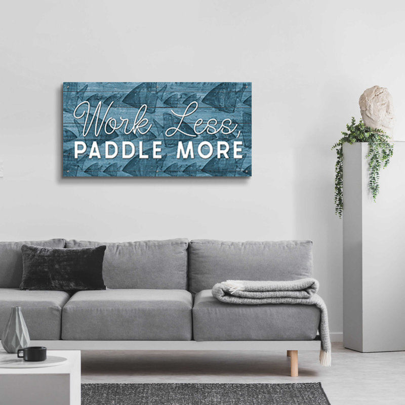 Art mural en verre Trinx «Work Less, Paddle More» par Yass Naffas Designs, H 24 po x l 48 po