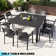 58.6" Square Aluminum Extendable Patio Dining Table