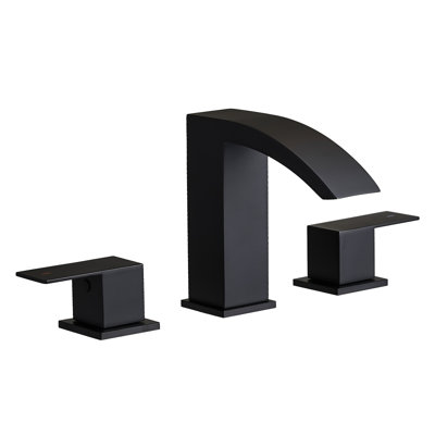 Robinets de salle de bain en acier inoxydable pour lavabo 3 trous noir mat 8 pouces Robinet de lavabo de salle de bain Robinet à poignée double Robinet de salle de bain Robinet de lavabo avec tuyau