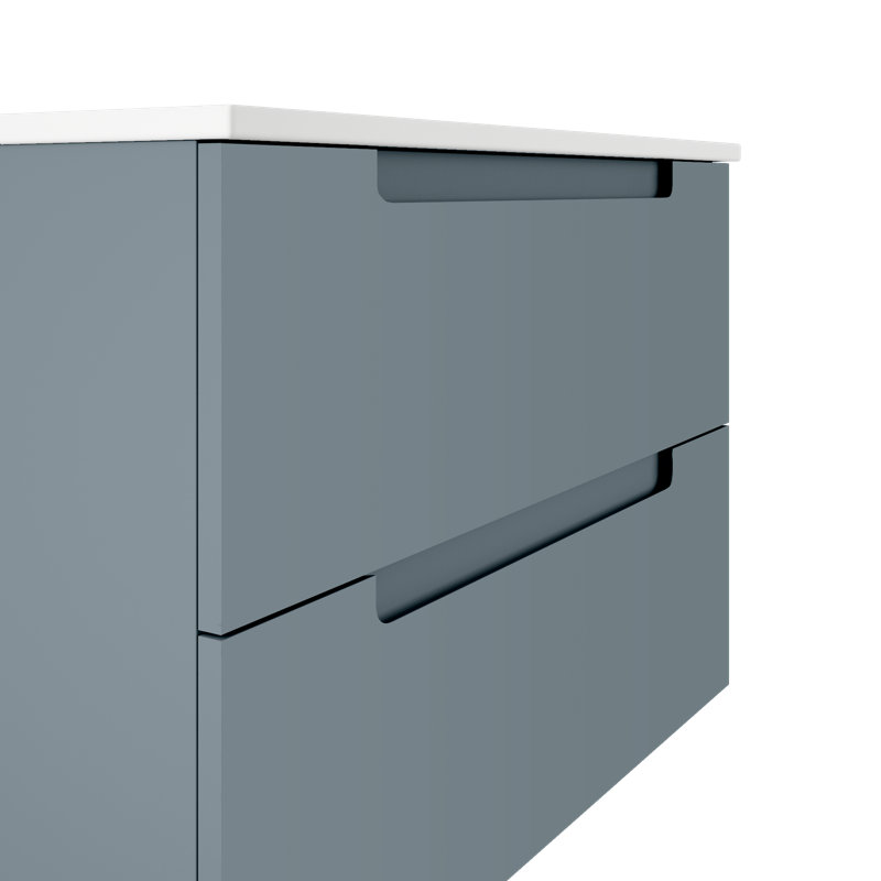Ensemble de meuble-lavabo simple 36 po, Bleu acier