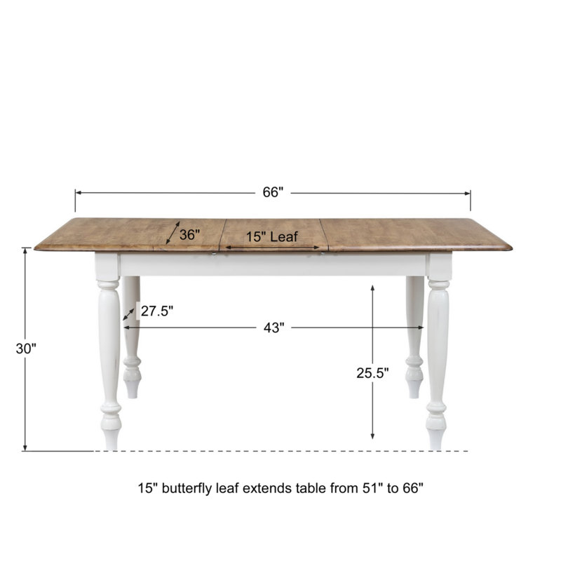 Kinsler Rubberwood Solid Wood Dining Table