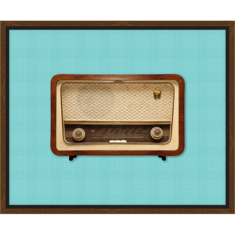 « rétro radio vi », reproduction d’impression encadrée, Bleu
