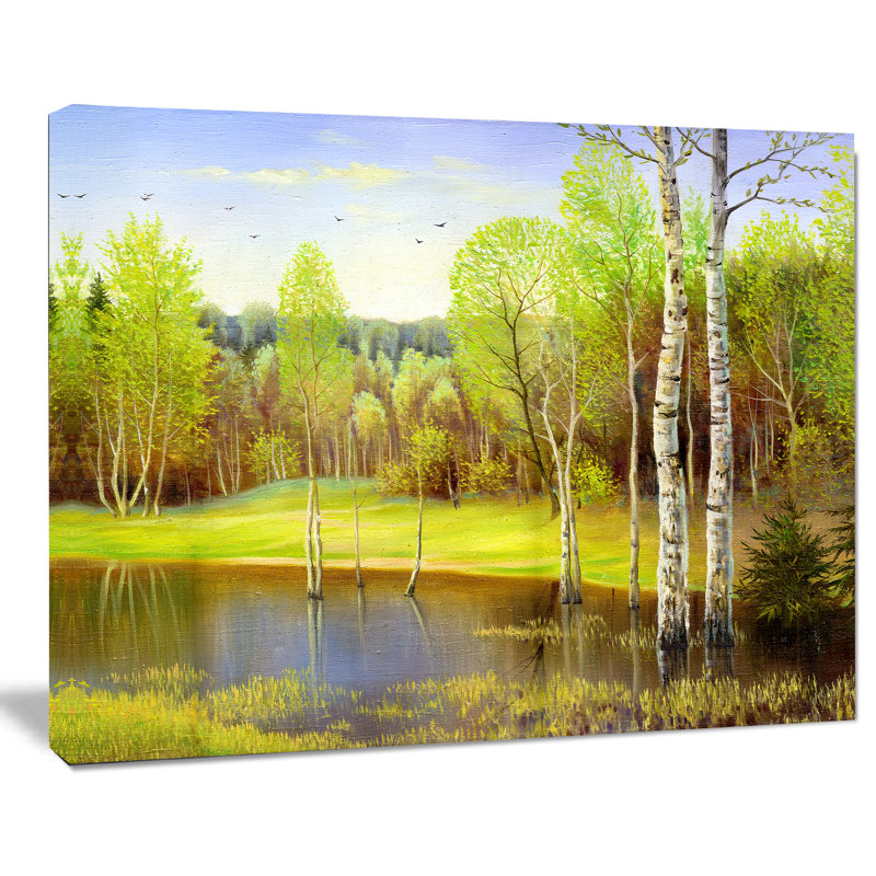 «Light Autumn Landscape», reproduction d'art sur toile tendue, H 12 po x l 20 po