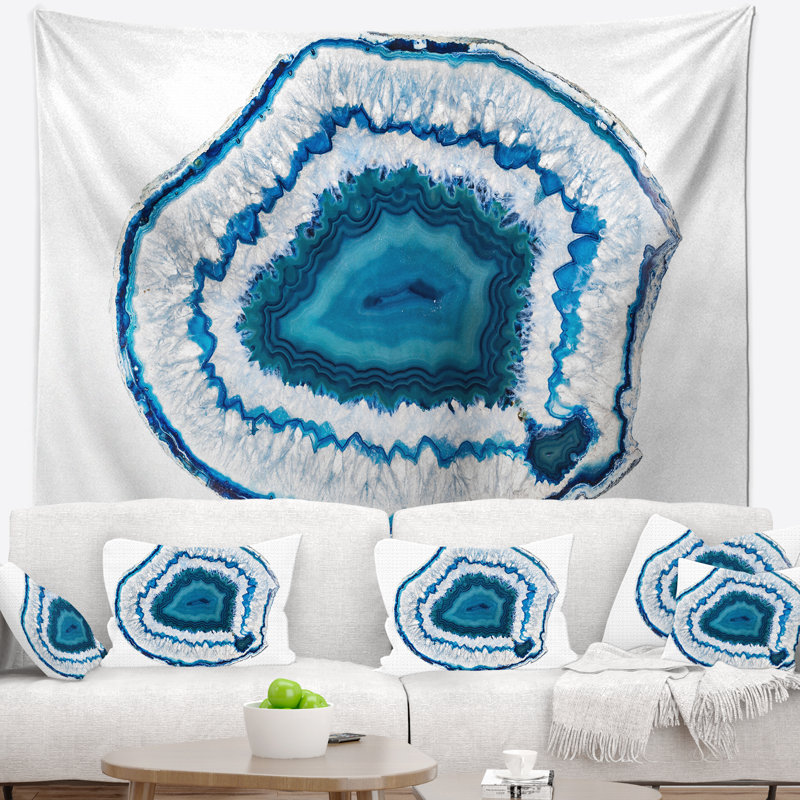 Tapisserie abstraite en cristal agate, H 32 po x l 39 po