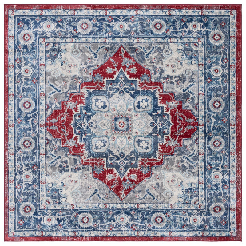 Clauddetta Performance Oriental Rug, Square 6'7"