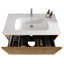 Meuble-lavabo flottant mural en chêne naturel 36 po avec lavabo et lavabo en céramique blanche pré-assemblé pour salle de bain moderne | Idée cadeau