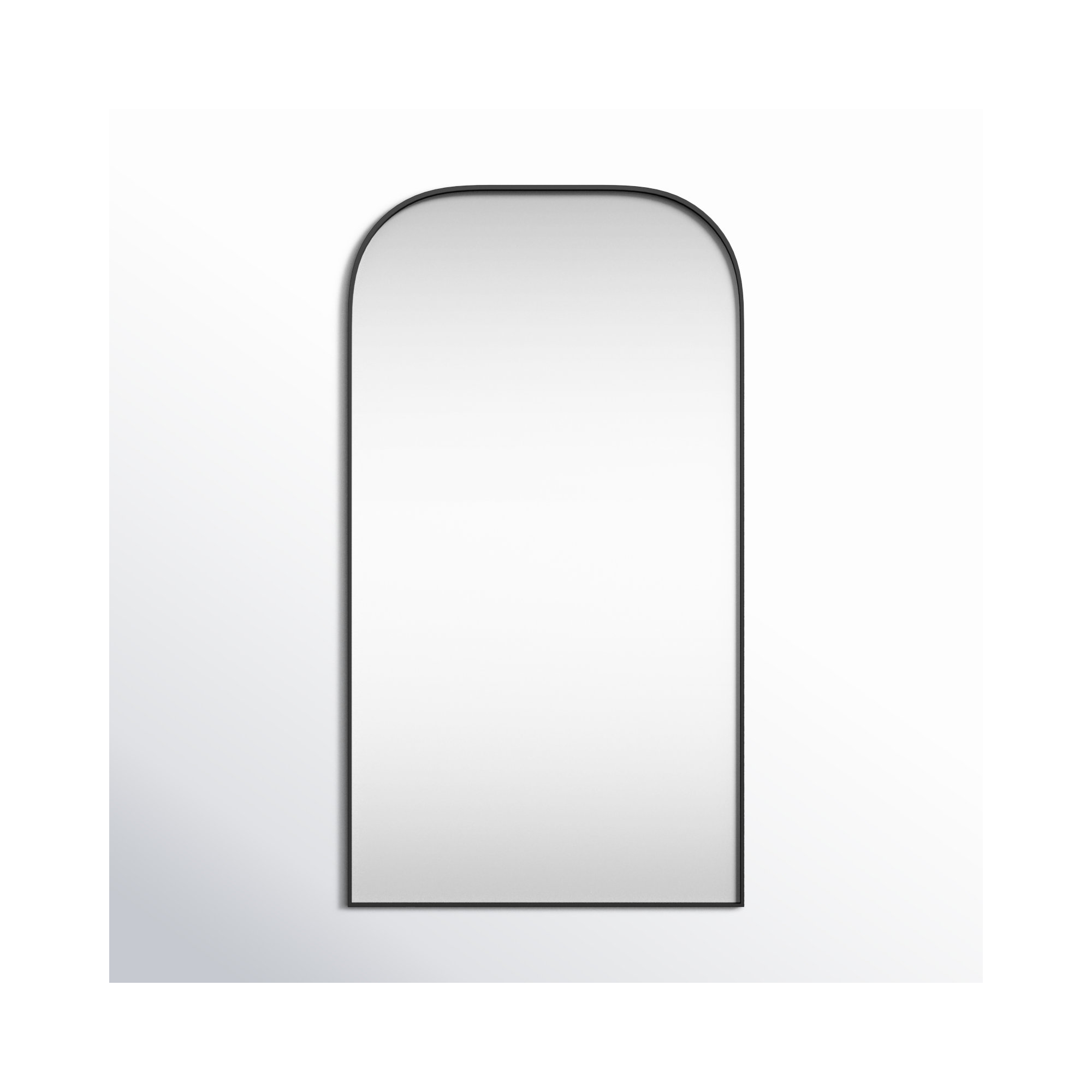 Sabine Metal Wide Arch Wall Mirror, 66" x 35", Black